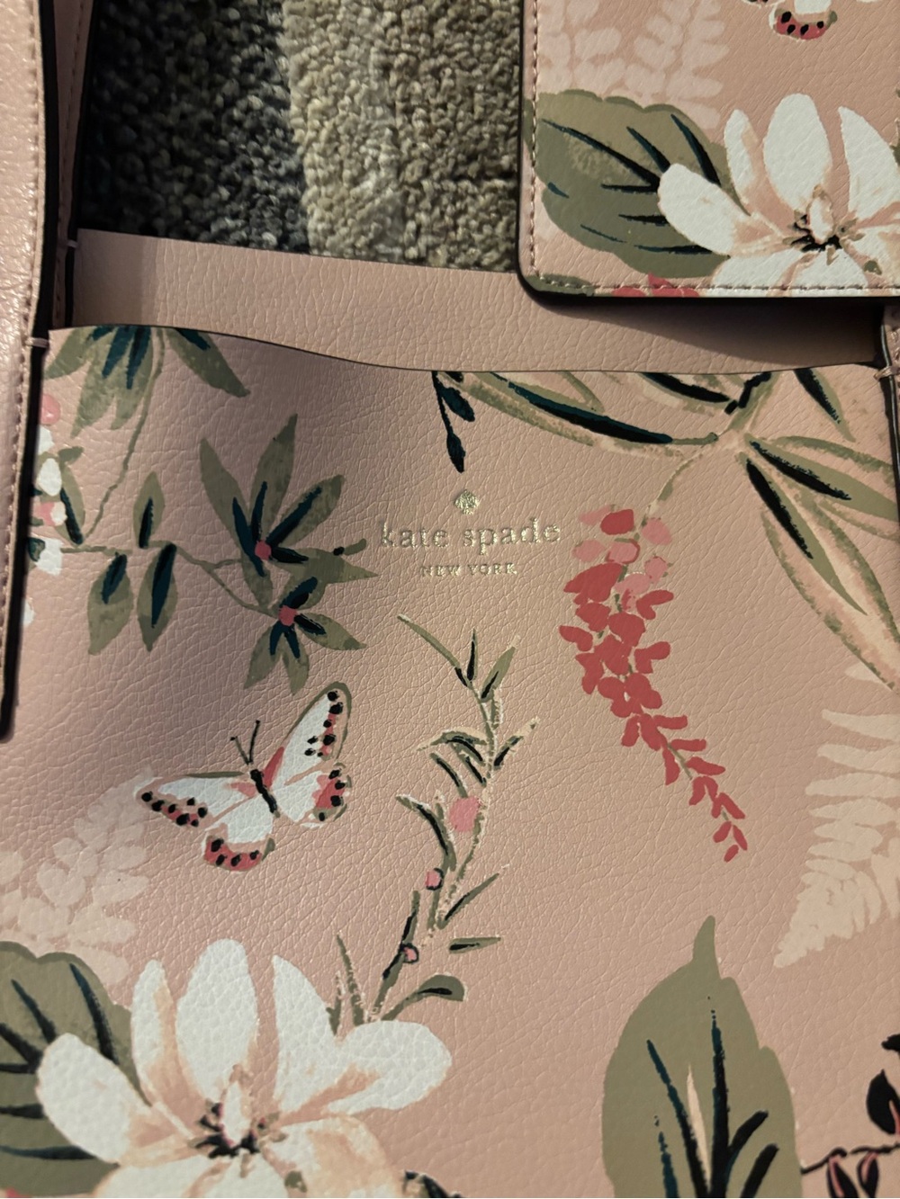 kate spade Pink Floral Tote with Matching Pouch - Picture 2 of 13